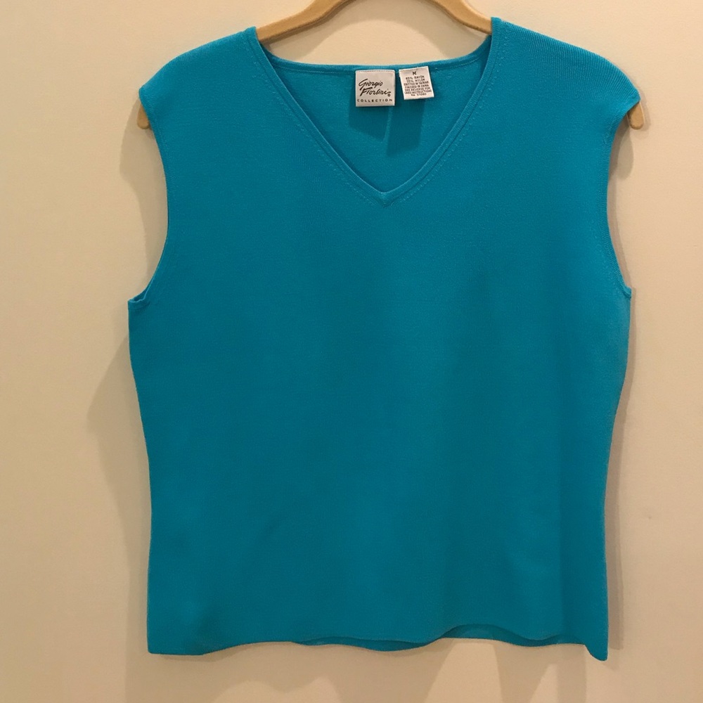 Teal Knit Sleeveless Top